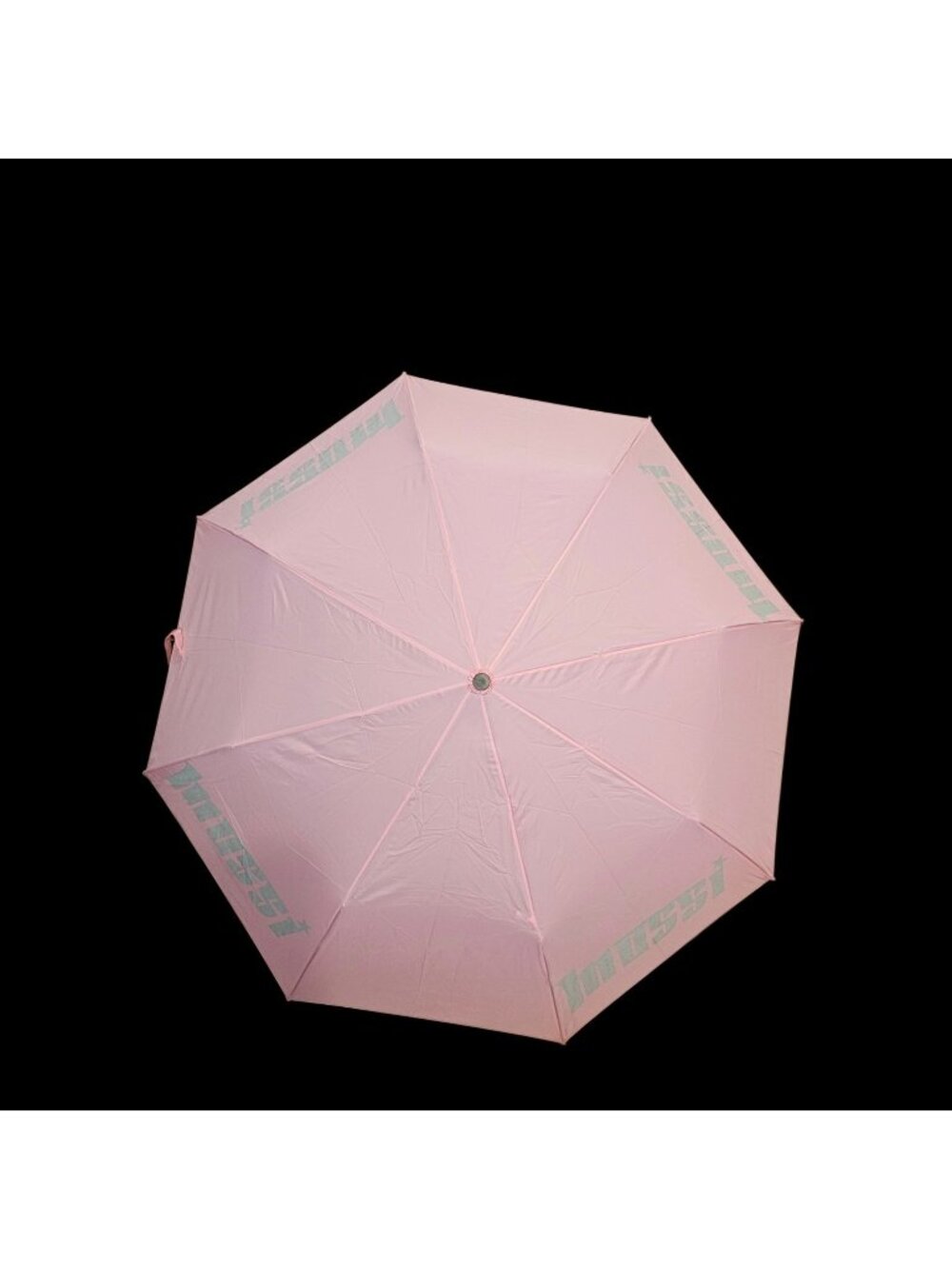 Mossi Pink Rain Umbrella Silver Spellout 39"